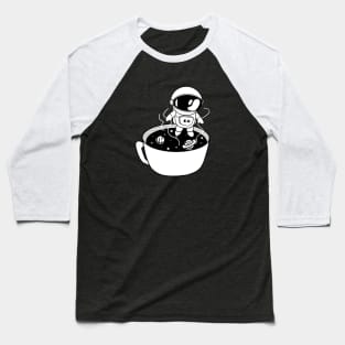 Cute Astronaut In Space Coffee Cup Illustration Baseball T-Shirt